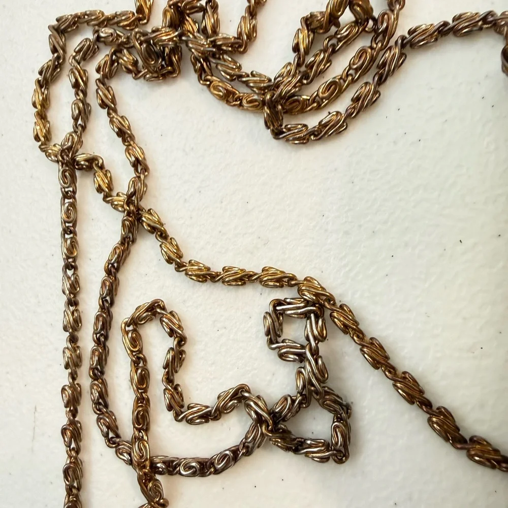 Gold and Silver Woven Metallic Chain Shoulder Bag